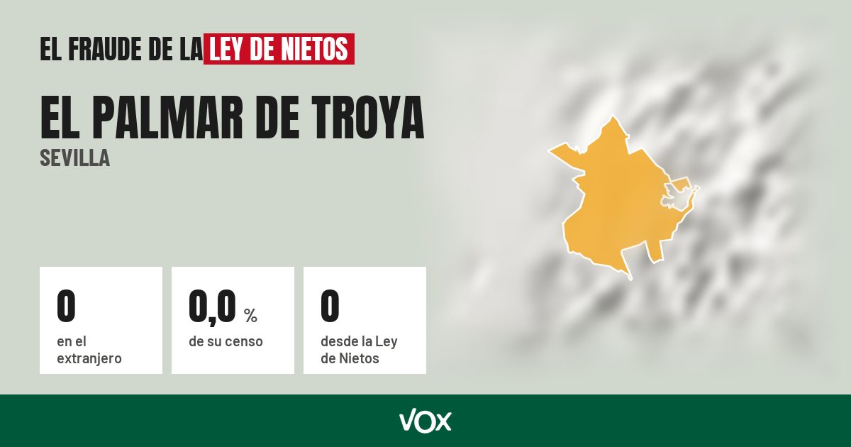 El Palmar de Troya (Sevilla): 0 electores en el extranjero, el 0,0 % de su censo